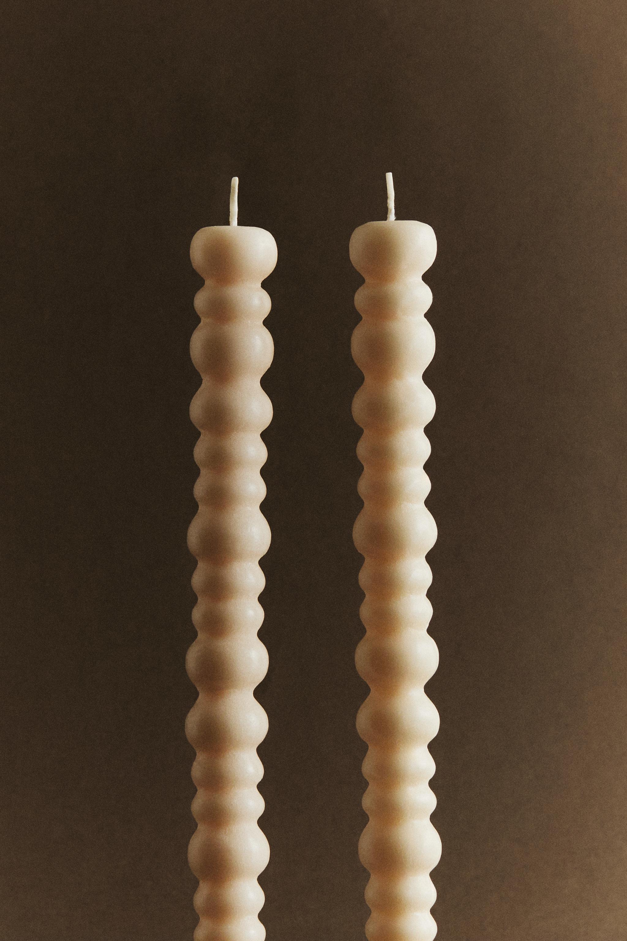PACK OF WAVY DECORATIVE CANDLES (PACK 2)